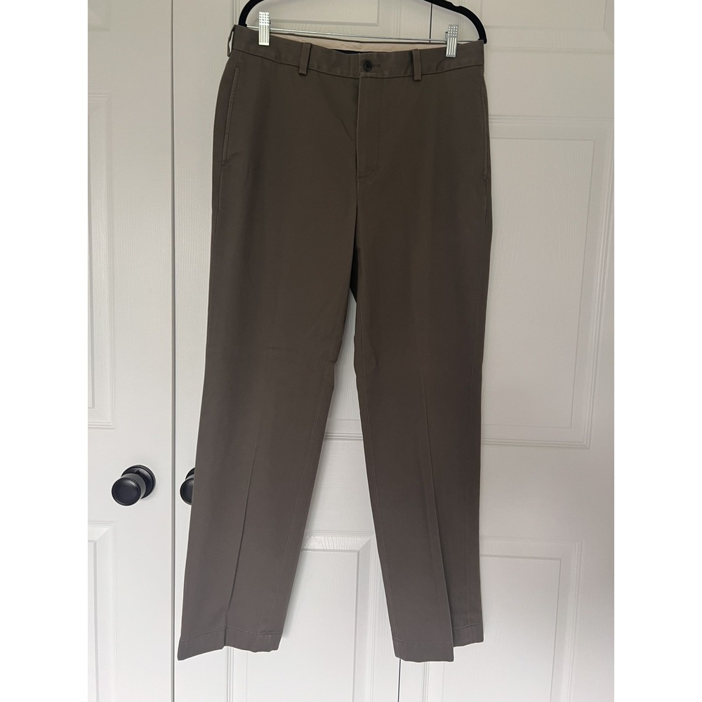Brooks Brothers Advantage Chino Clark Pants 34W/32L 100% Cotton in Grey/Taupe - Picture 3 of 13